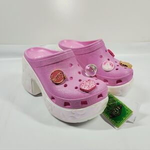 CROCS Wicked Glinda Siren Slip-on Platform Clog Jibbitz Womens Size 7 NEW W Tags